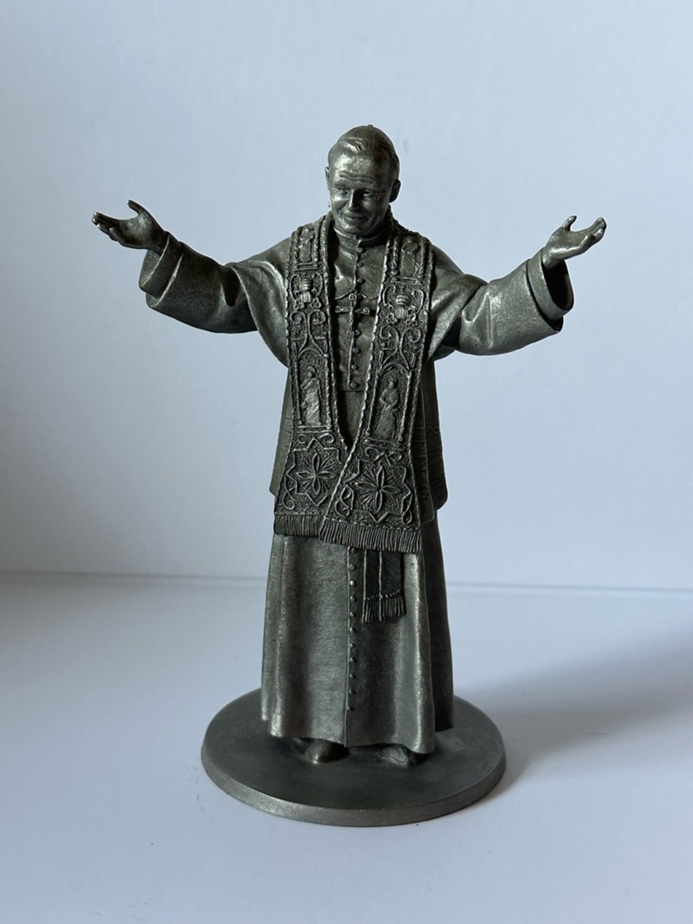 The Danbury Mint Pewter POPE JOHN PAUL II Statue as Sculpted by David A LaRocca